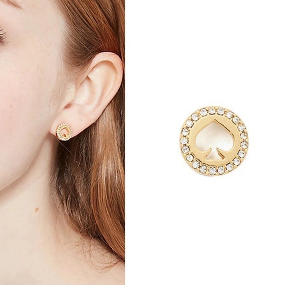 Kate Spade Spot The Spade Pave Halo Spade Studs - Picture 3 of 5